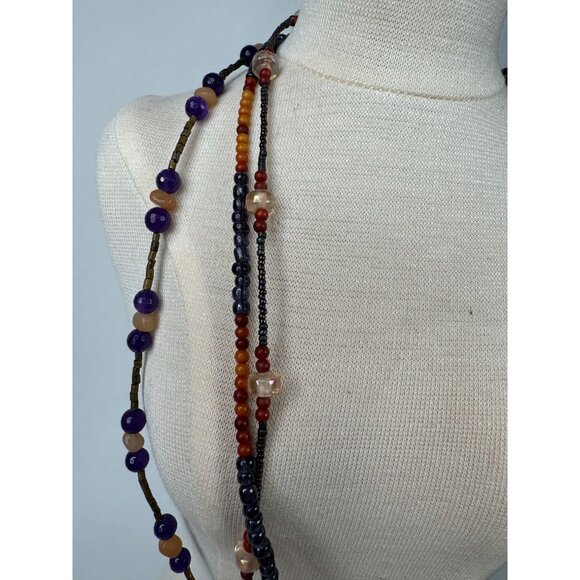 Variscite Stone Beaded Necklace With Multicolor Beads & Large Pendant - Picture 15 of 16